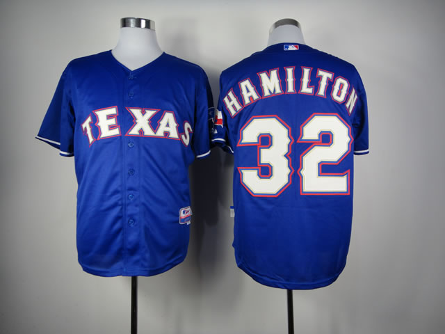 Men Texas Rangers #32 Hamilton Blue MLB Jerseys